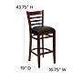 Flash Furniture HERCULES Series Traditional Wood Ladder Back Restaurant Barstool, Walnut Wood/Black (XUW05BARWALBKV)~#|#~sp134594528_sc7