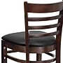 Flash Furniture HERCULES Series Traditional Wood Ladder Back Restaurant Barstool, Walnut Wood/Black (XUW05BARWALBKV)~#|#~sp134594530_sc7