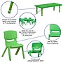 Flash Furniture Emmy Rectangular Activity Table Set, 24" x 48", Height Adjustable, Green (YCX13RECTBLGNE)~#|#~sp134594580_sc7