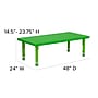 Flash Furniture Emmy Rectangular Activity Table Set, 24" x 48", Height Adjustable, Green (YCX13RECTBLGNE)~#|#~sp134594581_sc7