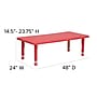 Flash Furniture Emmy Rectangular Activity Table Set, 24" x 48", Height Adjustable, Red (YCX13RECTBLREDE)~#|#~sp134594591_sc7