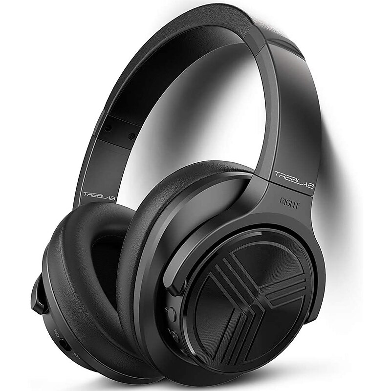 Treblab Wireless Noise Canceling Over-Ear Headphones, Bluetooth, Black (Z2) image 1