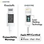 Overtime Apple MFi Certified Lighting USB 4ft Cable for iPhone/iPad/iPod Touch, White, Pack of 3 (CE14541A)~#|#~sp134771676_sc7