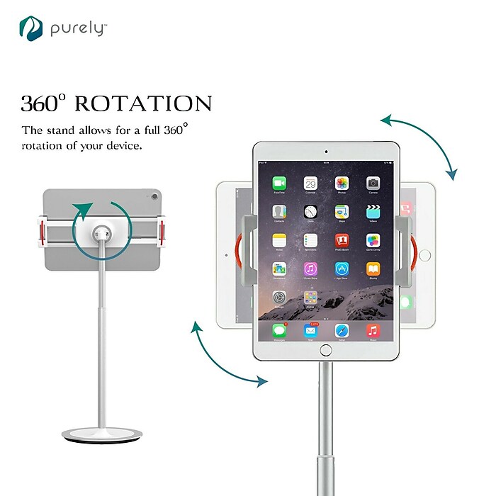 Overtime Purely Adjustable iPad Stand, Silver (PPSH119-WH) Staples