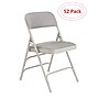 NPS 2300 Series Fabric Padded Triple Brace Double Hinge Premium Folding Chairs, Graystone/Gray, 52/Pack (2302/52)~#|#~sp134772281_sc7