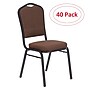 NPS 9300 Series Deluxe Fabric Upholstered Stack Chair, Natural Chocolate/Black Sandtex, 40/Pack (9361-BT/40)~#|#~sp134772326_sc7