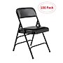 NPS 1300 Series Premium Vinyl Upholstered Triple Brace Double Hinge Folding Chair, Black, 100 Pack (1310/100)~#|#~sp134772329_sc7