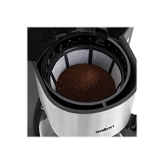 Salton Jumbo Java 14 Cups Automatic Drip Coffee Maker, Silver/Black (FC1667)