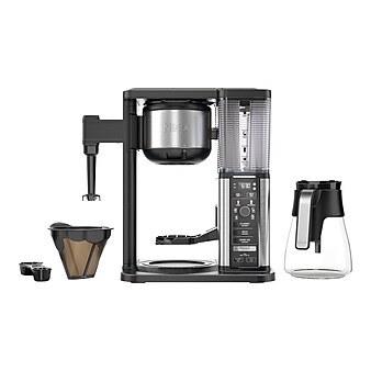 Ninja 10-Cups Automatic Drip Coffee Maker, Black/Stainless Steel (CM401)