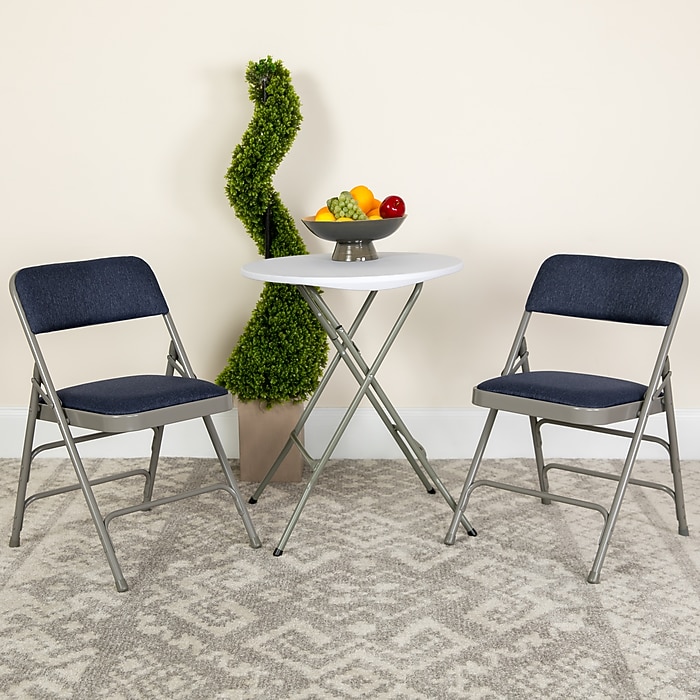 Flash Furniture HERCULES Series Fabric/Metal Folding Chair, Navy