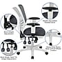 Flash Furniture Nicholas Ergonomic Mesh Swivel Multifunction Executive Office Chair, Dark Gray/White Frame (HL0001WHDKGY)~#|#~sp134860907_sc7