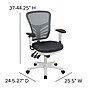 Flash Furniture Nicholas Ergonomic Mesh Swivel Multifunction Executive Office Chair, Dark Gray/White Frame (HL0001WHDKGY)~#|#~sp134860909_sc7
