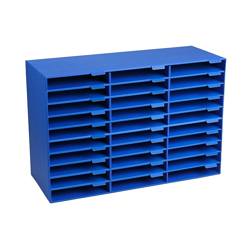 AdirOffice 30-Compartment Literature Organizer, 13" x 32", Blue (501-30-BLU) image 1