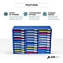 AdirOffice 30-Compartment Literature Organizer, 13" x 32", Blue (501-30-BLU)~#|#~sp134865192_sc7