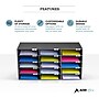 AdirOffice 15-Compartment Literature Organizer, 32" x 13", Black (501-15-BLK)~#|#~sp134865268_sc7
