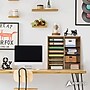 AdirOffice 500 Series 16-Compartment Literature Organizers, 20" x 11.8", Medium Oak (500-16-MEO)~#|#~sp134865355_sc7