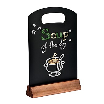 Alpine Industries Table-Top Memo Display Chalk Board, 8.26”W x 12.59”H, 6/Pack (492-02-06)