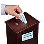 AdirOffice Square Wood Suggestion Box With Lock and Pen, Mahogany (ADI632-01-MA)~#|#~sp134865506_sc7