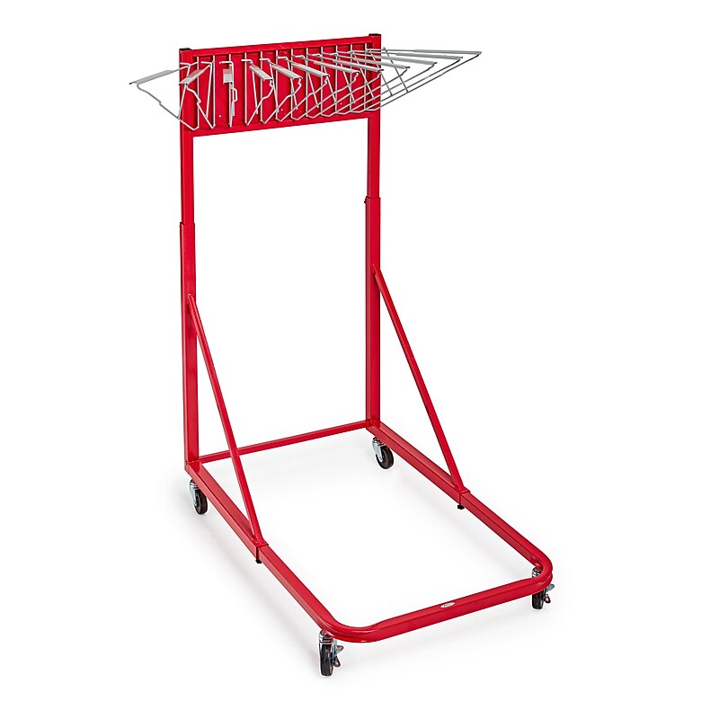 AdirOffice Blueprint Metal Mobile File Cart with Lockable Wheels, Red (613-RED) image 1