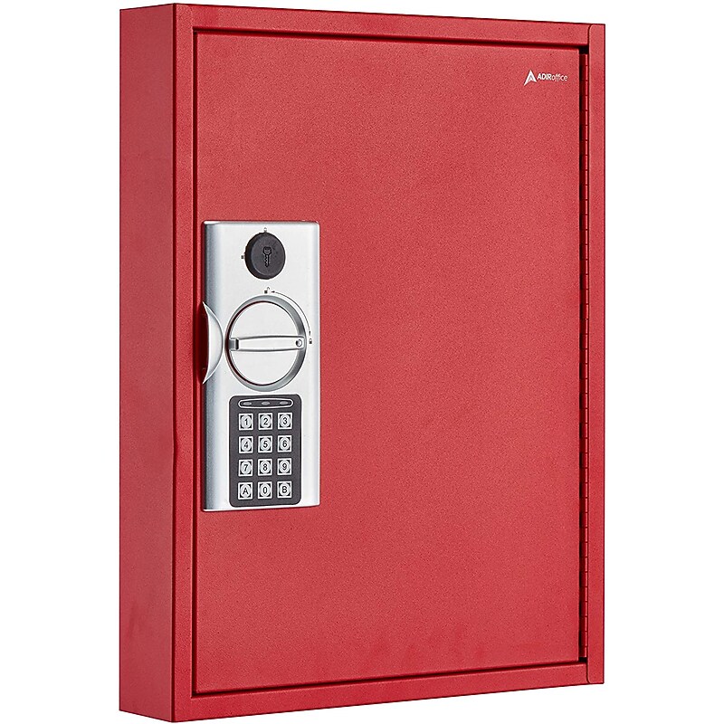 AdirOffice 60 Key Electronic Keypad Cabinet, Red (680-60-RED) image 1