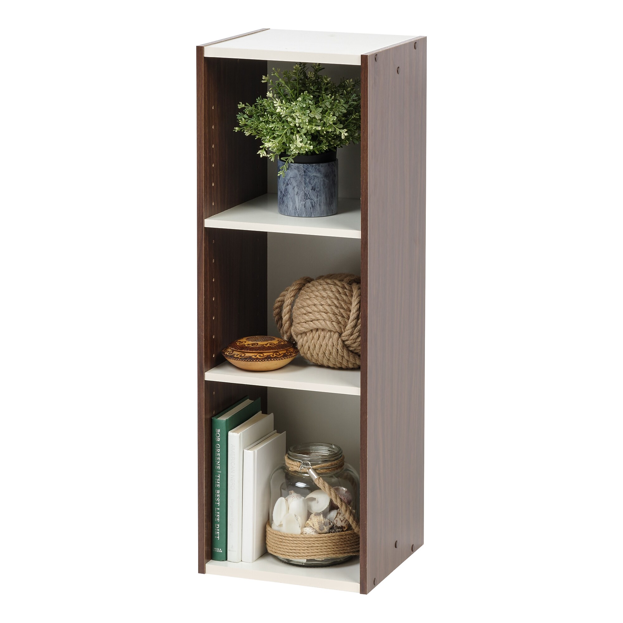 IRIS 11″ x 34″ Space Saving Shelf, Walnut Brown (596308) Sansujyuku sansujyuku.com
