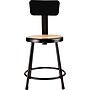 NPS 6200 Series Armless Wood 18 Inch Stool With Backrest, Black, 5/Pack (6218B-10/5)~#|#~sp135112963_sc7