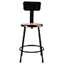 NPS 6200 Series Armless Wood 24 Inch Stool With Backrest, Black, 4/Pack (6224B-10/4)~#|#~sp135112975_sc7