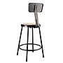NPS 6200 Series Armless Wood 24 Inch Stool With Backrest, Black, 4/Pack (6224B-10/4)~#|#~sp135112977_sc7