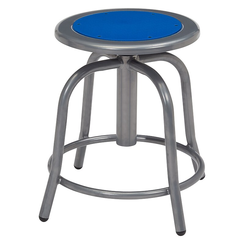 NPS 6800 Series Armless Steel Swivel Stool, Persian Blue Seat, Gray Frame (6825-02) image 1