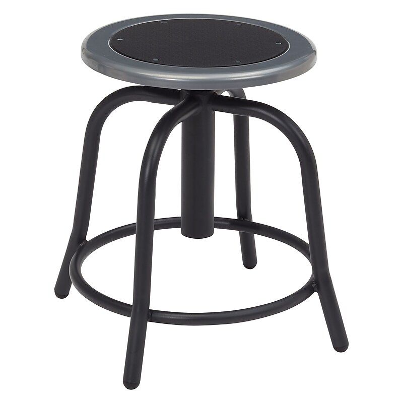 NPS 6800 Series Armless Steel Swivel Stool, Black Seat, Black Frame (6810-10) image 1