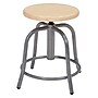 NPS 6800 Series Armless Steel Swivel Stool, Natural Wood Seat, Gray Frame (6800W-02)~#|#~sp135113082_sc7