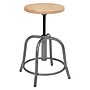NPS 6800 Series Armless Steel Swivel Stool, Natural Wood Seat, Gray Frame (6800W-02)~#|#~sp135113083_sc7