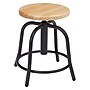 NPS 6800 Series Armless Steel Height Adjustable Swivel Stool, Natural Wood Seat, Black Frame (6800W-10)~#|#~sp135113088_sc7