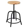 NPS 6800 Series Armless Steel Height Adjustable Swivel Stool, Natural Wood Seat, Black Frame (6800W-10)~#|#~sp135113089_sc7