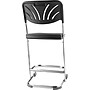 NPS 6600 Series Armless Blow-Molded Plastic 22" Ergonomic Z Stool With Backrest, Steel, Black (6622B)~#|#~sp135113104_sc7