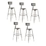 NPS 6400 Series Armless Vinyl Padded Lab Stool with Backrest, Gray , 5/Pack (6418HB/5)~#|#~sp135113208_sc7