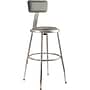 NPS 6400 Series Armless Vinyl Padded Lab Stool with Backrest, Gray , 5/Pack (6418HB/5)~#|#~sp135113210_sc7