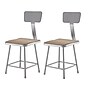 NPS 6300 Series Armless Wood/Steel Stool With Backrest, Gray, 2/Pack (6318B/2)~#|#~sp135113373_sc7