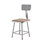 NPS 6300 Series Armless Wood/Steel Stool With Backrest, Gray, 2/Pack (6318B/2)~#|#~sp135113374_sc7