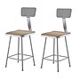 NPS 6300 Series Armless Wood/Steel Stool With Backrest, Gray, 2/Pack (6324B/2)~#|#~sp135113375_sc7