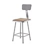 NPS 6300 Series Armless Wood/Steel Stool With Backrest, Gray, 2/Pack (6324B/2)~#|#~sp135113376_sc7