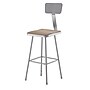 NPS 6300 Series Armless Wood/Steel Stool With Backrest, Gray, 2/Pack (6330B/2)~#|#~sp135113378_sc7