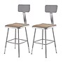 NPS 6300 Series Armless Wood/Steel Lab Stool With Backrest, Gray, 2/Pack (6318HB/2)~#|#~sp135113380_sc7