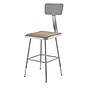 NPS 6300 Series Armless Wood/Steel Lab Stool With Backrest, Gray, 2/Pack (6318HB/2)~#|#~sp135113383_sc7