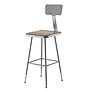 NPS 6300 Series Armless Wood/Steel Lab Stool With Backrest, Gray, 2/Pack (6324HB/2)~#|#~sp135113387_sc7