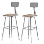 NPS 6300 Series Armless Wood/Steel Lab Stool With Backrest, Gray , 2/Pack (6330HB/2)~#|#~sp135113389_sc7