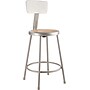 NPS 6200 Series Armless Wood 24" Stool with Backrest, Gray (6224B)~#|#~sp135113479_sc7
