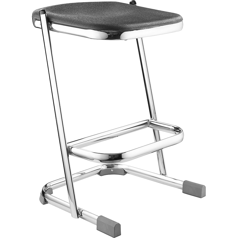 NPS 6600 Series Armless Blow-Molded Plastic 24" Ergonomic Z Stool, Steel, Black (6624) image 1