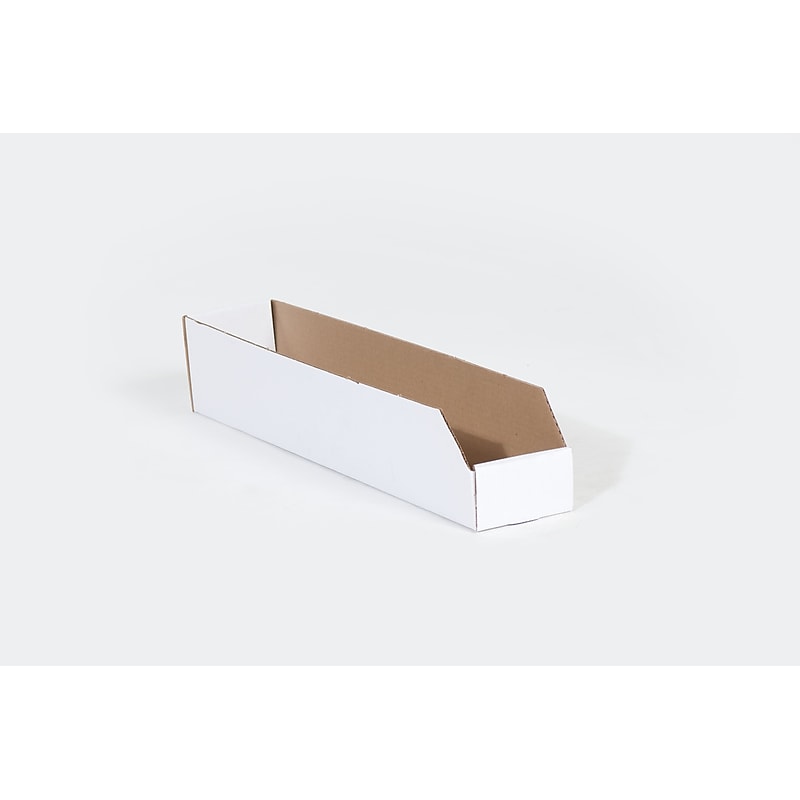 Open Top Bin Boxes,12" x 9" x 4 1/2", White, 50/Bundle (BSBINMT912) image 1