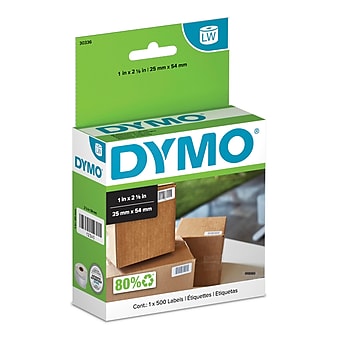 DYMO LabelWriter 30336 Multi-Purpose Labels, 2-1/5" x 1", Black on White, 500 Labels/Roll (30336)